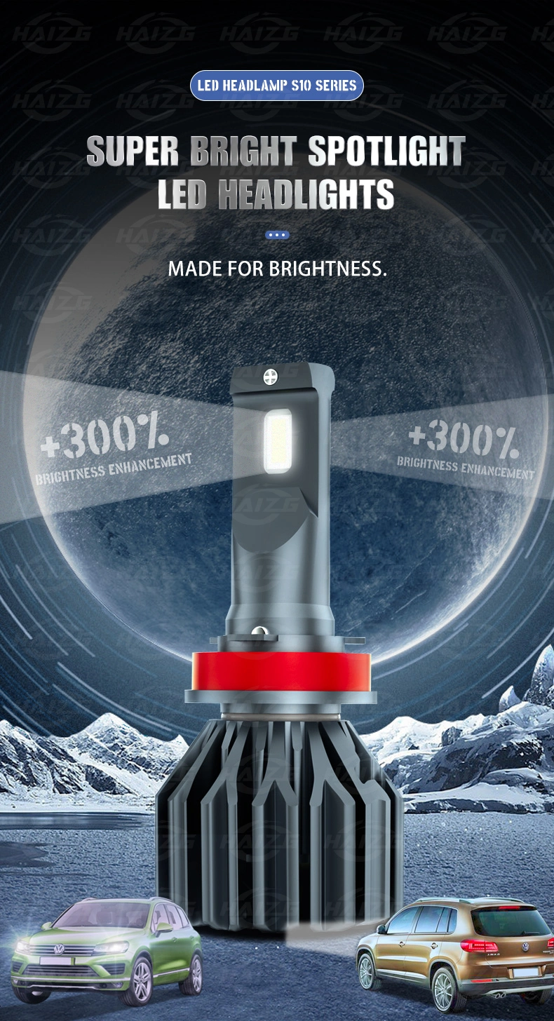 Haizg Super Bright S10 High Power Auto Car Accessories Hot Selling LED Headlight Bulbs 360 Light H4 Car LED Headlight