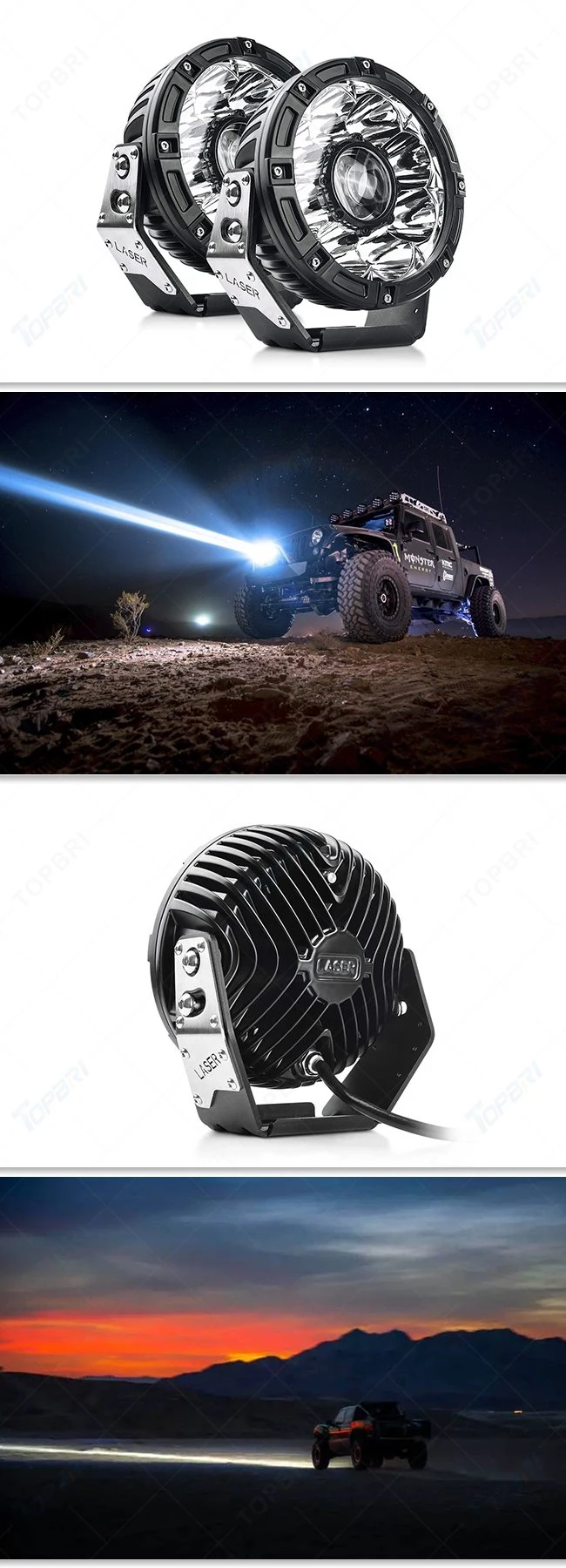 Wholesale Round Car Motorcycle Laser LED Work Driving Light for Little ATV