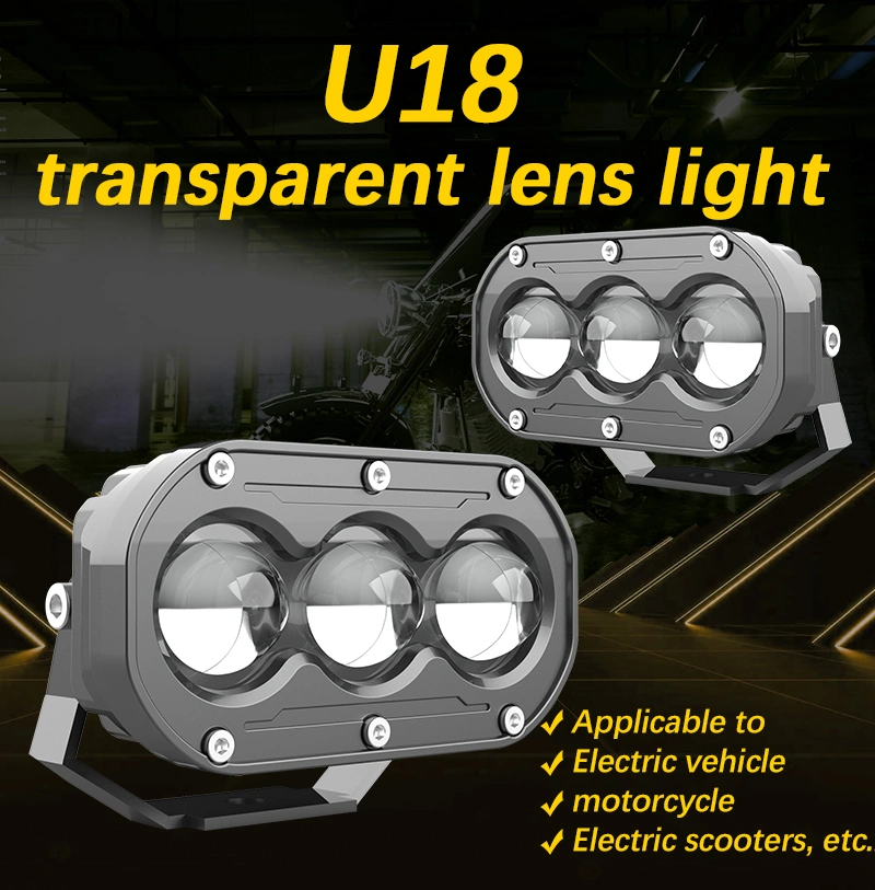 U18 Motorcycle Headlight Projector LED Driving Spot Auxiliary Light Offroad 4X4 12V 24V 3 Inch LED Pods Light