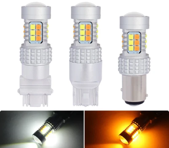 3157 7443 1156 1157 T20 T25 Car Amber White LED Dual Color Lamp Switch Back LED Reverse Light signal LED Tail Light