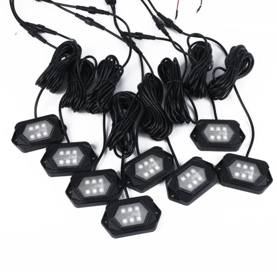 Bluetooth APP Control RGBW 4/8/12 Pod LED Car Decorative RGB Mini LED Rock Light IP68