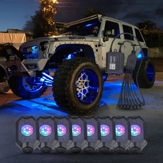 APP Control off Road Truck SUV ATV Mini Pod RGBW LED Rock Light